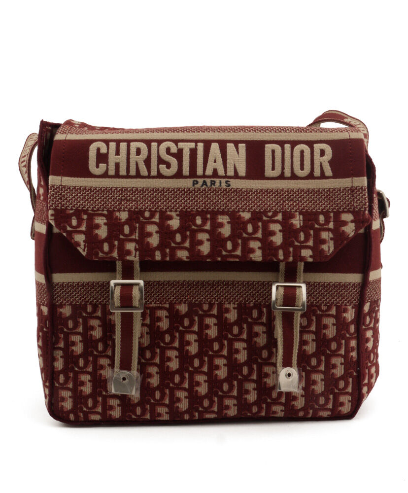 Christian Dior Diorcamp Messenger Canvas Bag Red